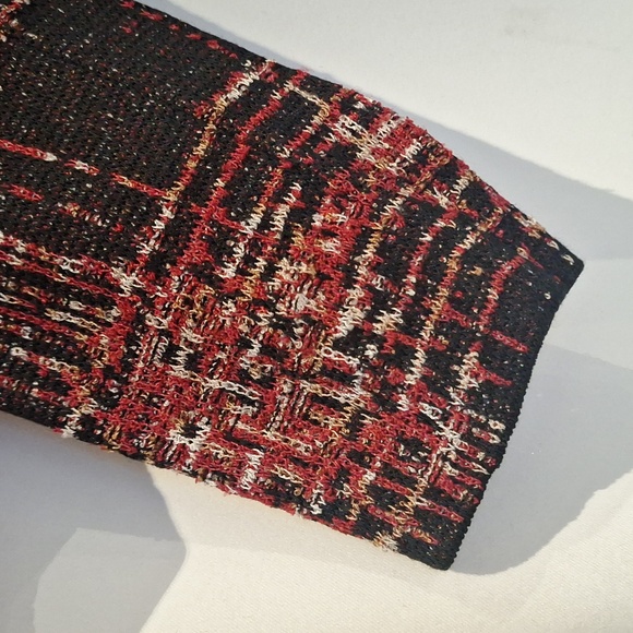 Ming Wang Red and Black Plaid Cardigan Jacket Size M - Picture 6 of 12